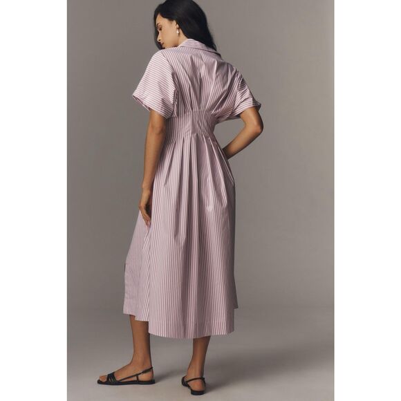 New Anthropologie The Tobie Button-Front Pleated Shirt Dress by Exquise Size XsP - Picture 4 of 10